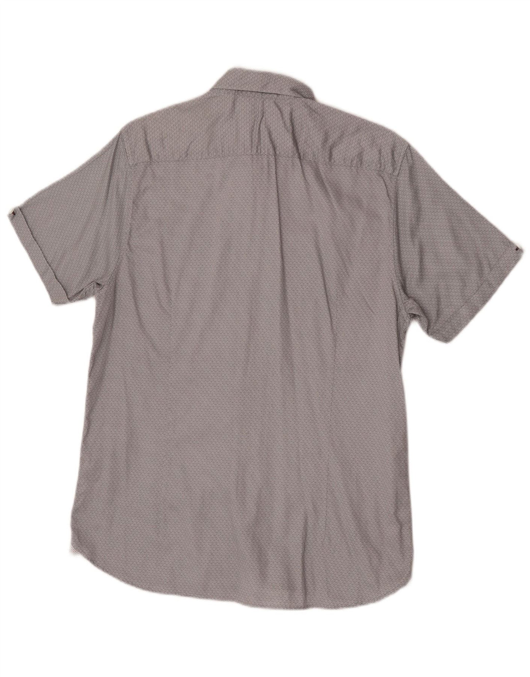 Ted Baker Herren-Kurzarmhemd, Größe 4, groß, graue, geometrische Baumwolle
