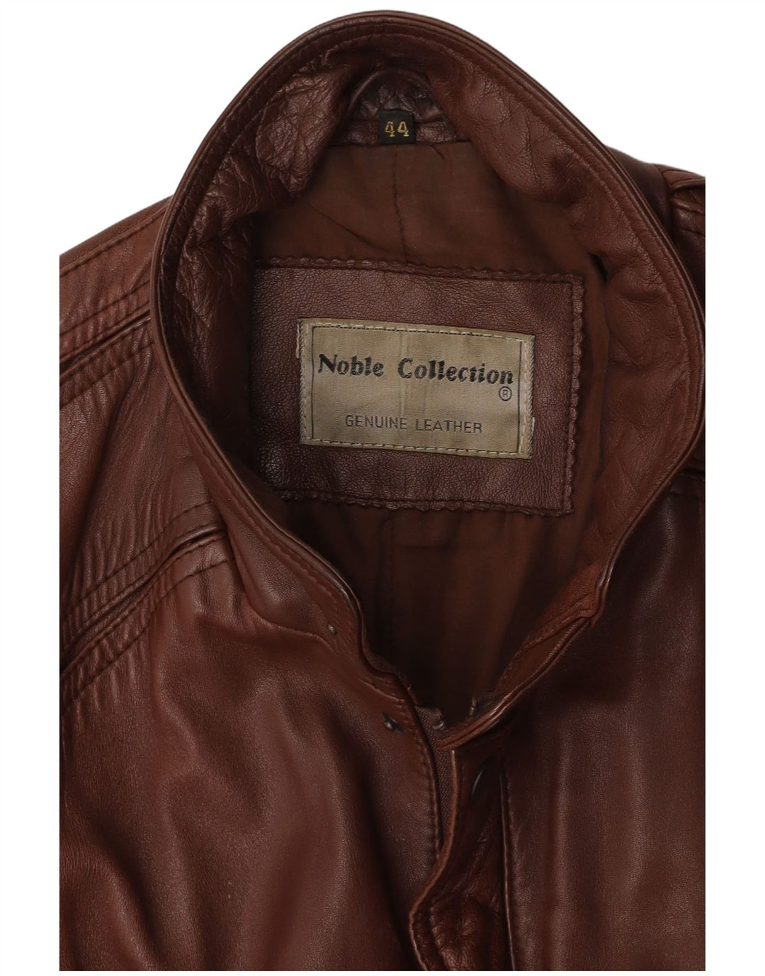 NOBLE Herren-Lederjacke mit lockerer Passform, EU 44, XS, braunes Leder
