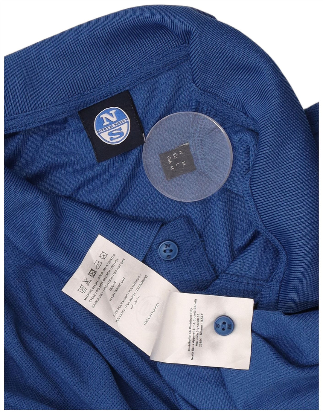 North Sails Herren-Poloshirt, groß, blau, Polyamid