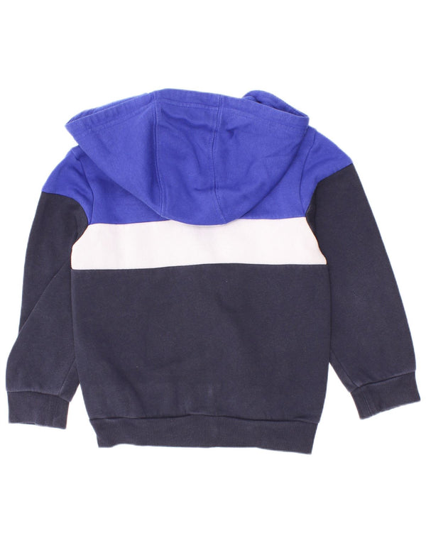 Adidas Jungen-Kapuzenpullover mit Reißverschluss, 3–4 Jahre, marineblau, Colourblock-Baumwolle