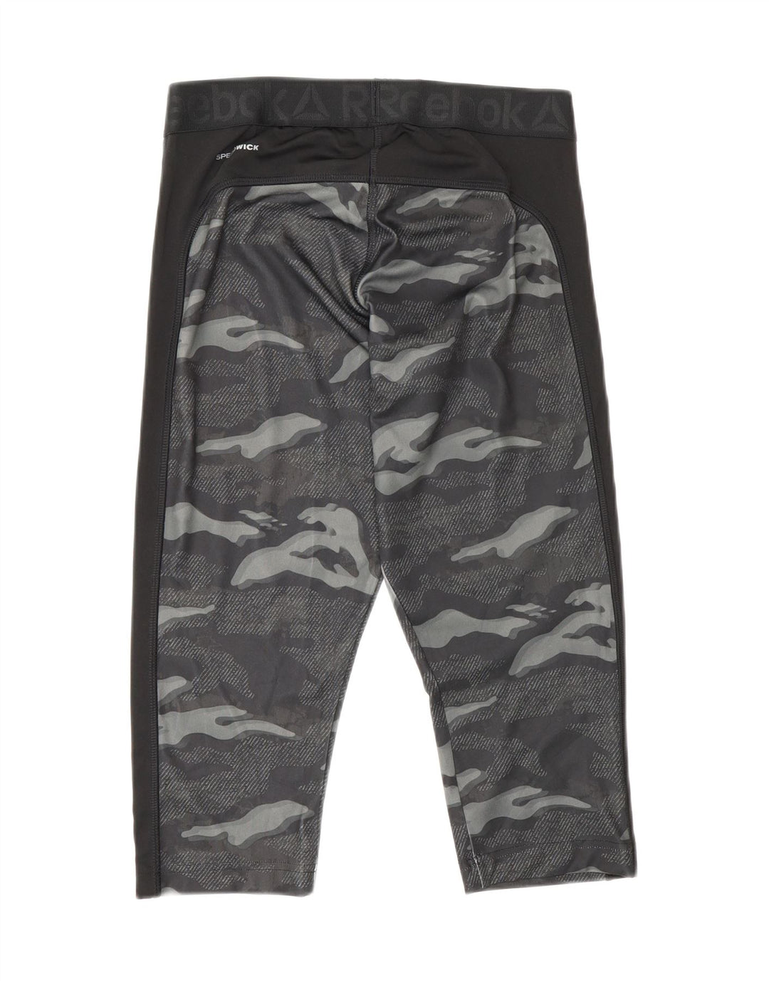 Reebok Womens Graphic Capri Leggings UK 18 XL Grau Camouflage Polyester