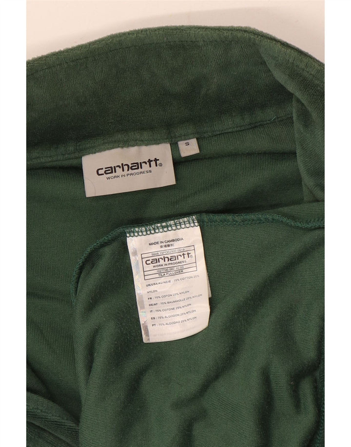 Carhartt Herren-Sweatshirt mit Reißverschluss am Hals, kleine grüne Baumwolle