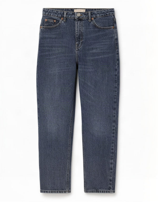Topshop Damen Mom Tapered Jeans W30 L27 Blaue Baumwolle