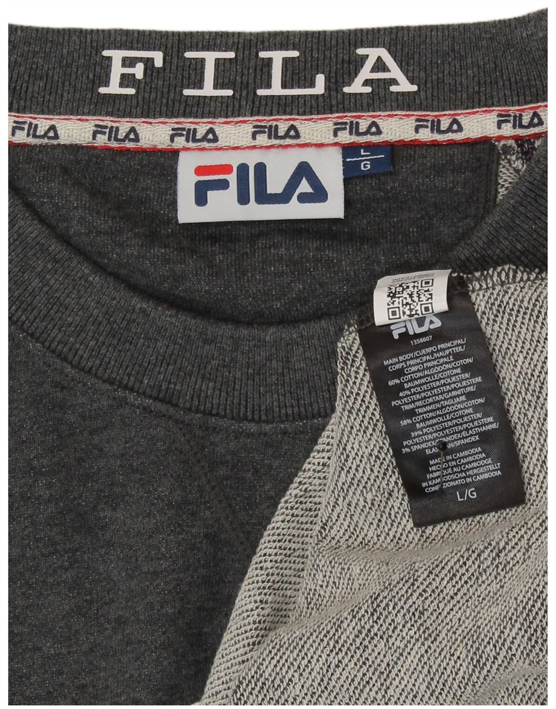 Fila Herren Grafik-Sweatshirt-Pullover, große graue Baumwolle