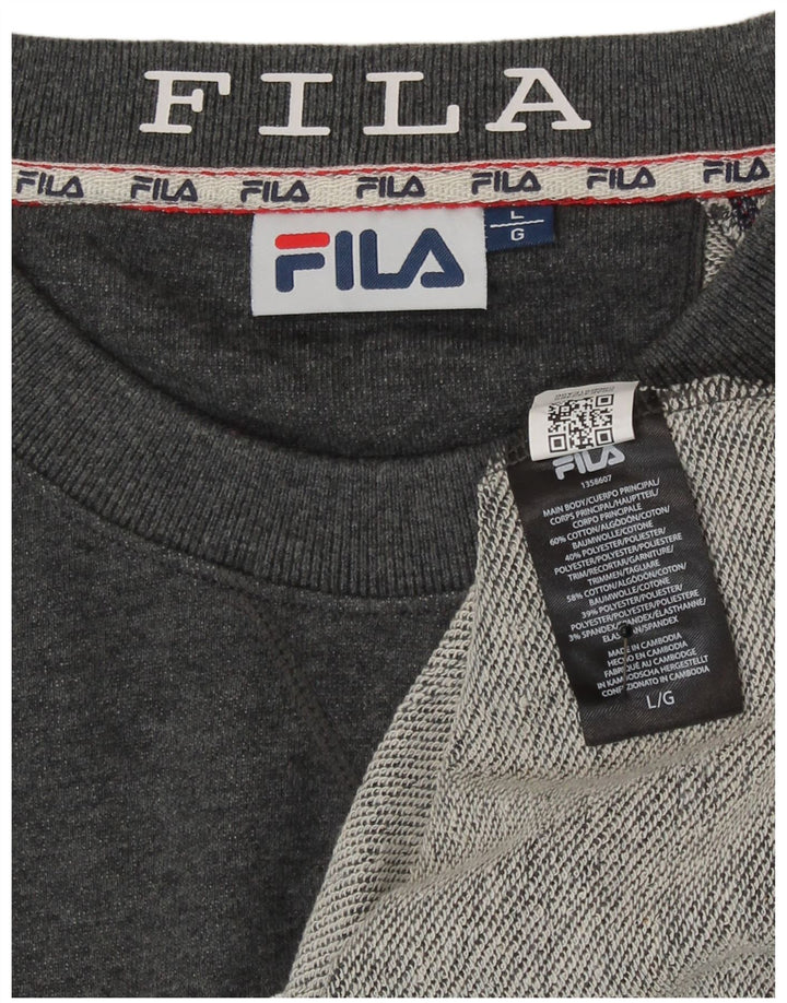 Fila Herren Grafik-Sweatshirt-Pullover, große graue Baumwolle