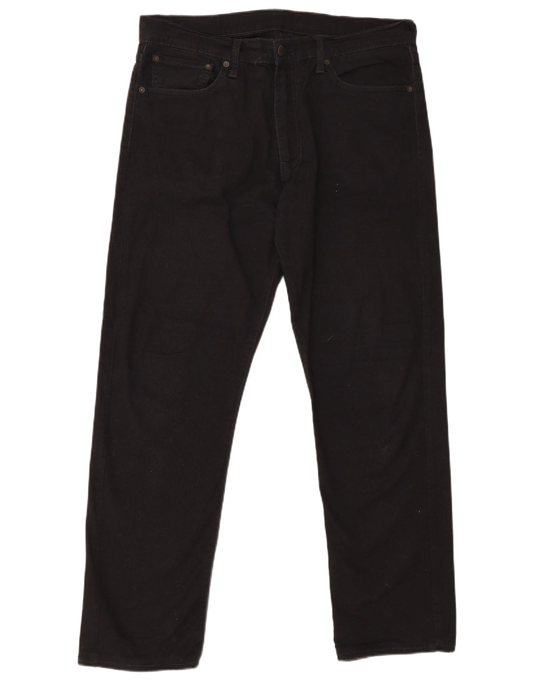 LEVI'S Herren 504 Straight Jeans W36 L32 Schwarze Baumwolle