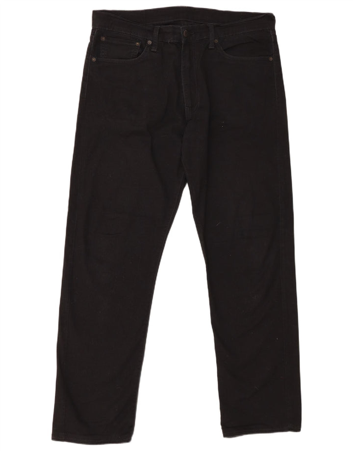 LEVI'S Herren 504 Straight Jeans W36 L32 Schwarze Baumwolle