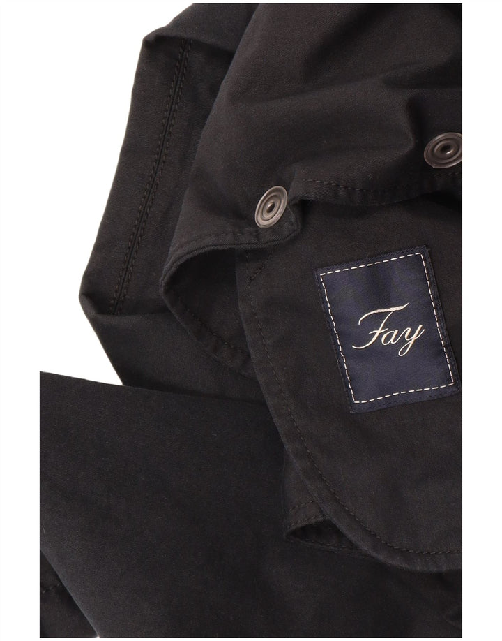 FAY Womens Utility Jacket IT 44 Medium Black Cotton