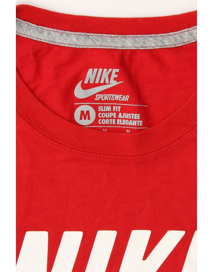 Nike Herren Slim Fit Graphic T-Shirt Top Mittelrot