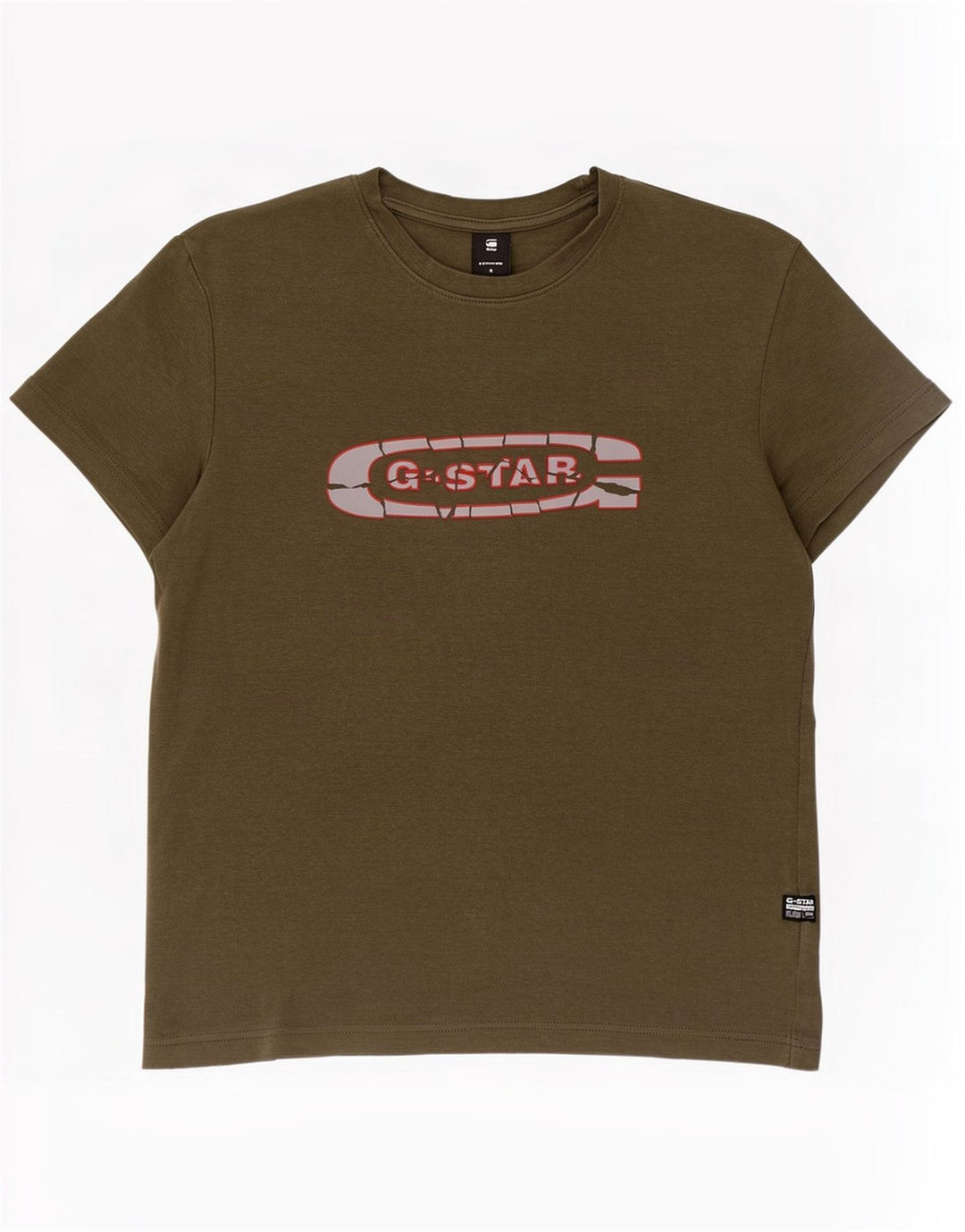 G-Star Herren T-Shirt mit Grafik, Größe S, Khaki, Baumwolle