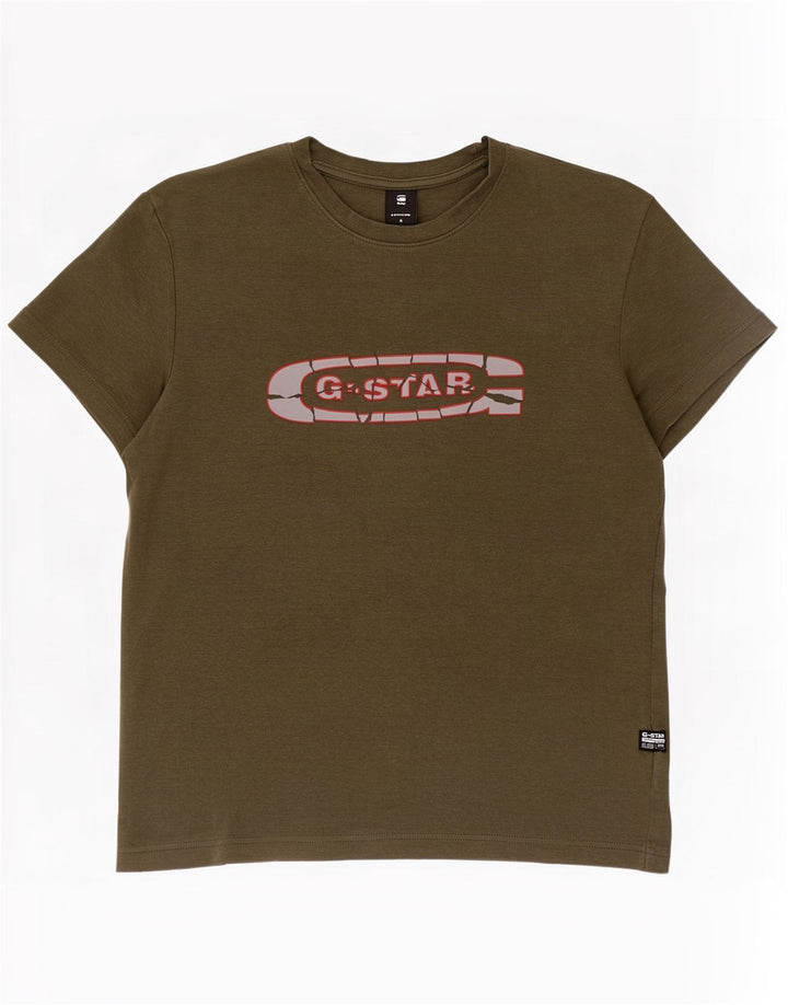 G-Star Herren T-Shirt mit Grafik, Größe S, Khaki, Baumwolle