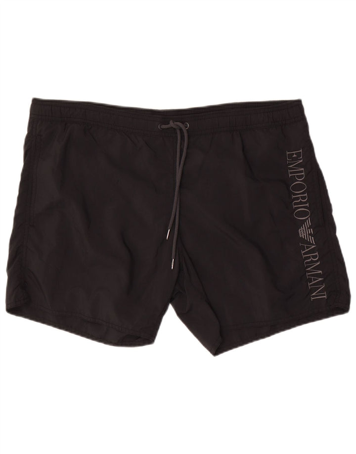 Emporio Armani Herren-Badeshorts mit Grafik, EU 48, mittelschwarz, Polyamid