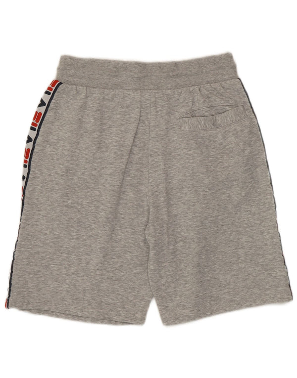 Fila Herren-Sportshorts mit grafischer regulärer Passform, Größe S, grau meliert, Baumwolle, Sport