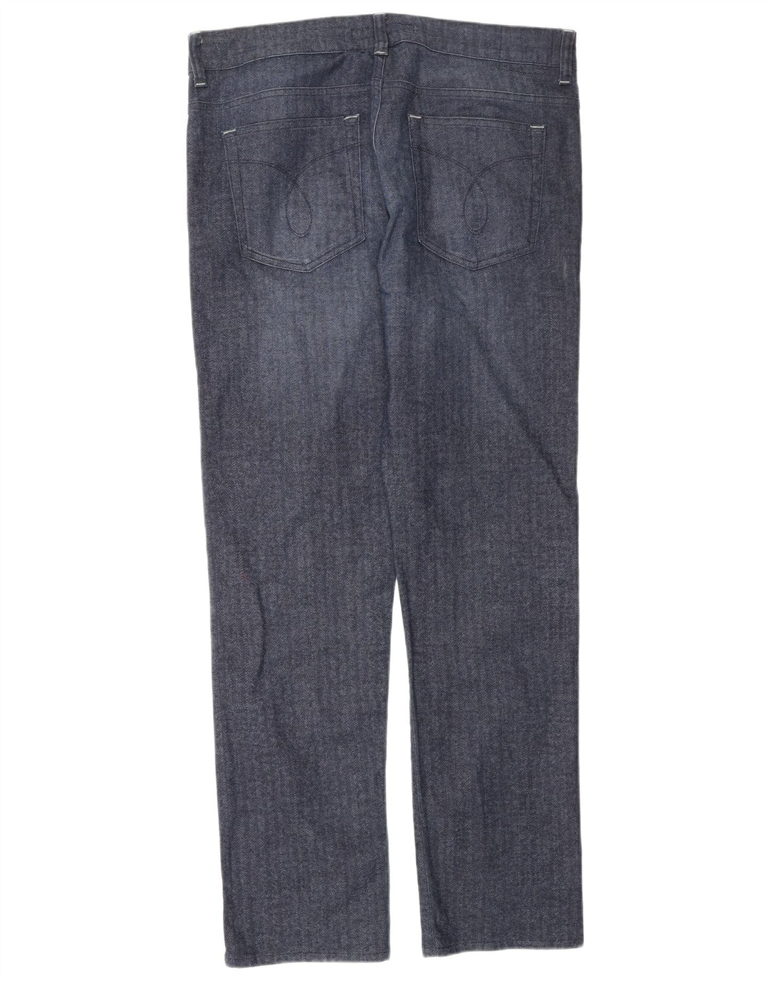 Calvin Klein Herren-Freizeithose, normal, W34, L31, Marineblau mit Fischgrätenmuster