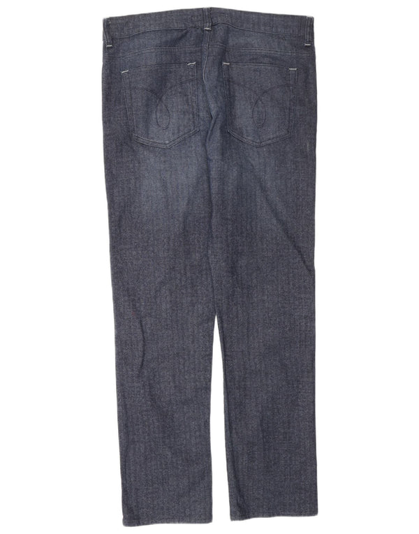 Calvin Klein Herren-Freizeithose, normal, W34, L31, Marineblau mit Fischgrätenmuster
