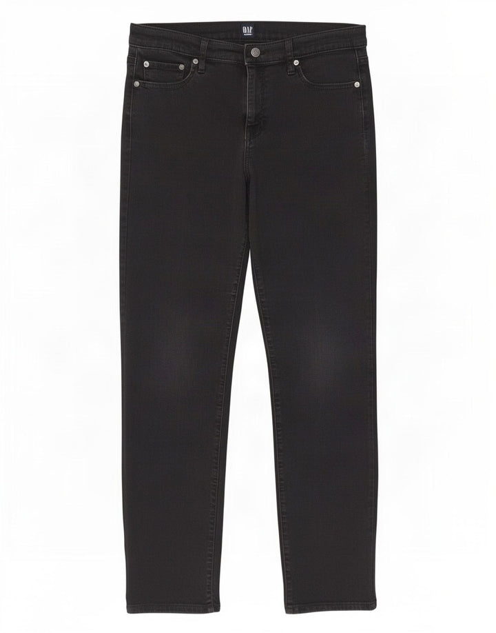 Gap Damen Straight Jeans W31 L30 Schwarze Baumwolle