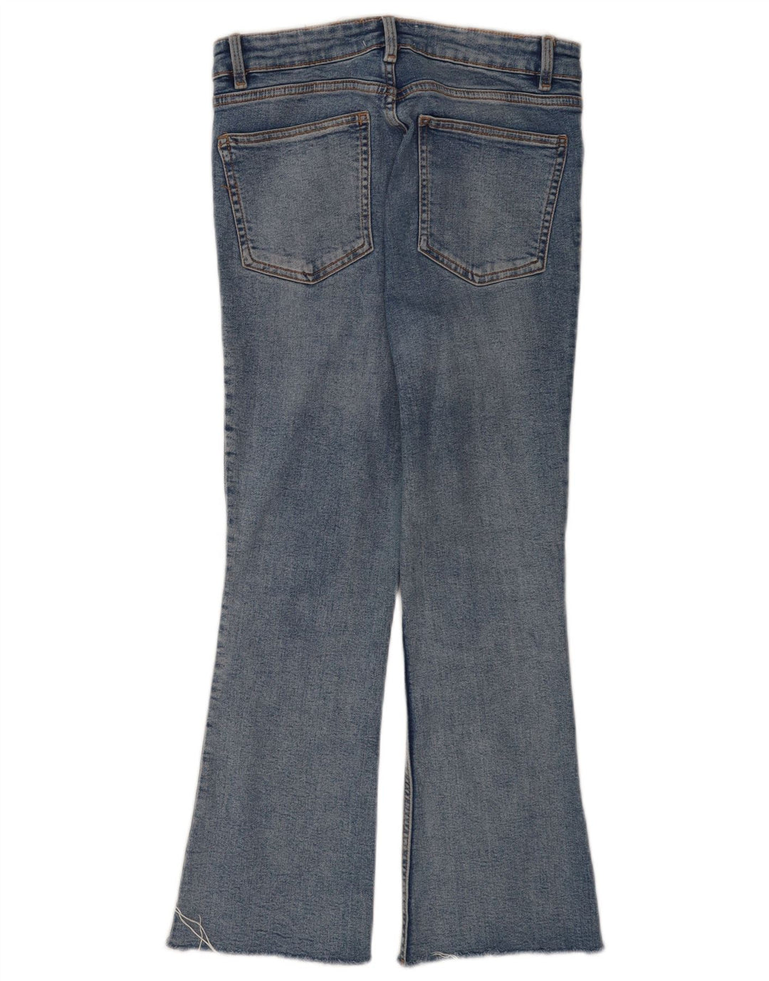 Zara Damen Flare-Cropped-Jeans EU 40 Mittel W30 L25 Blau