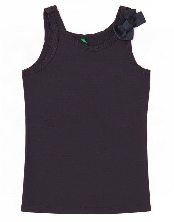 Benetton Mädchen-Trägershirt, 10–11 Jahre, XL, Marineblau, Baumwolle