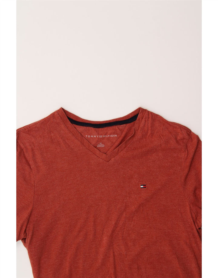 TOMMY HILFIGER Womens T-Shirt Top UK 10 Small Orange Vintage Tommy Hilfiger and Second-Hand Tommy Hilfiger from Messina Hembry 