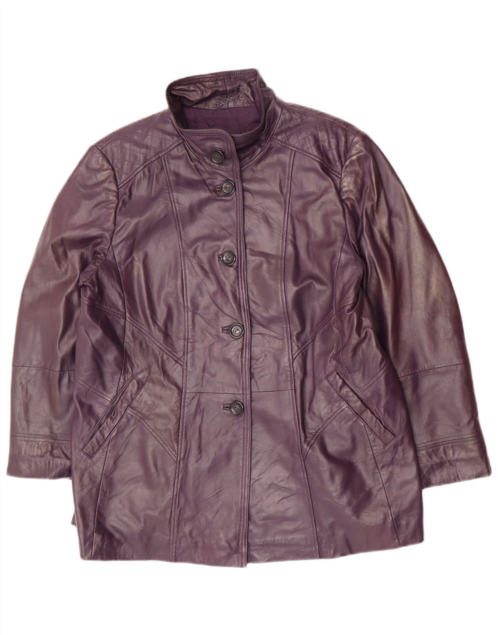 Atelier Damen Lederjacke UK 20 2XL Lila Leder