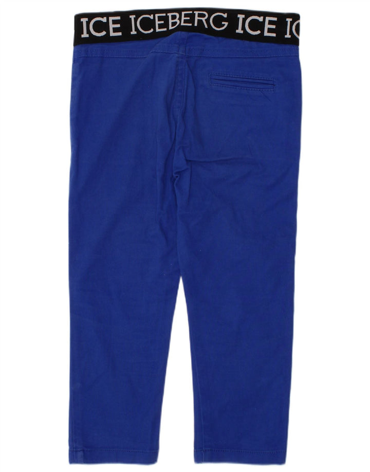 ICEBERG Jungen-Chinohose mit Grafik, 2–3 Jahre, W24, L14, Blau, Farbblock