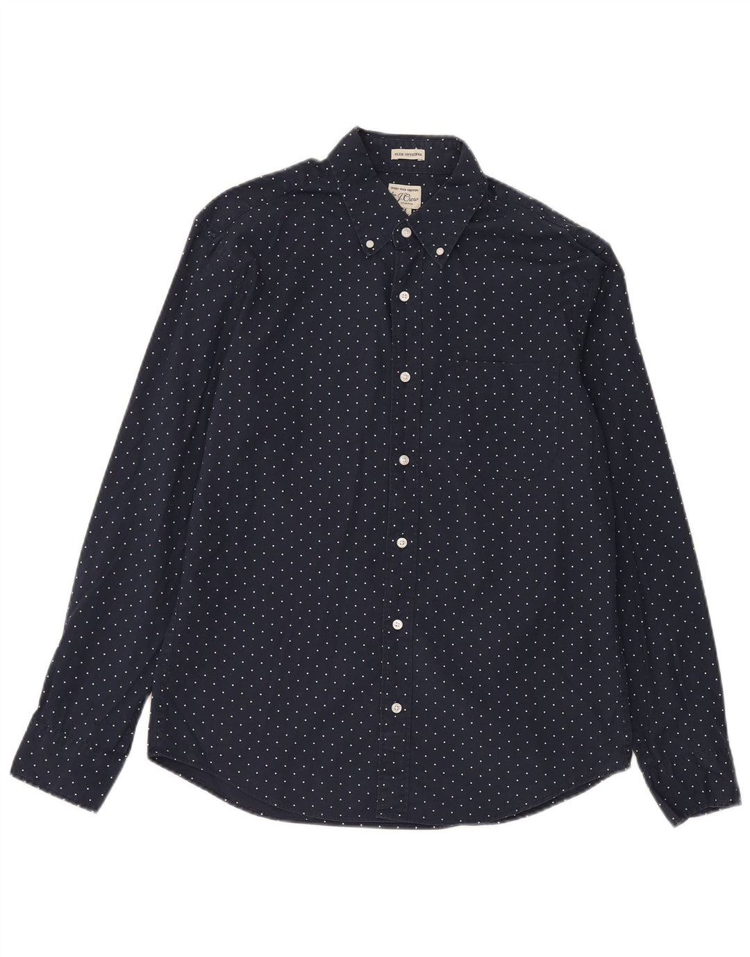 J. Crew Slim-Fit-Hemd für Herren, mittelmarineblau, gepunktet, Baumwolle