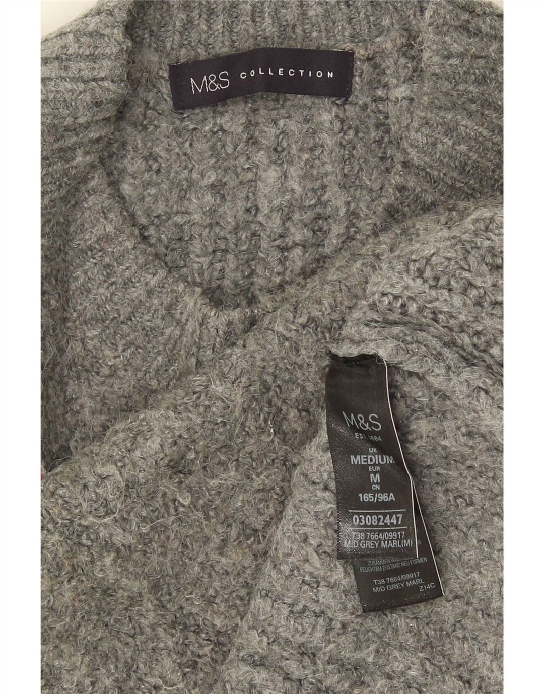 Marks & Spencer Damen-Pullover in Übergröße mit Rundhalsausschnitt, Gr. 14, Mittelgrau