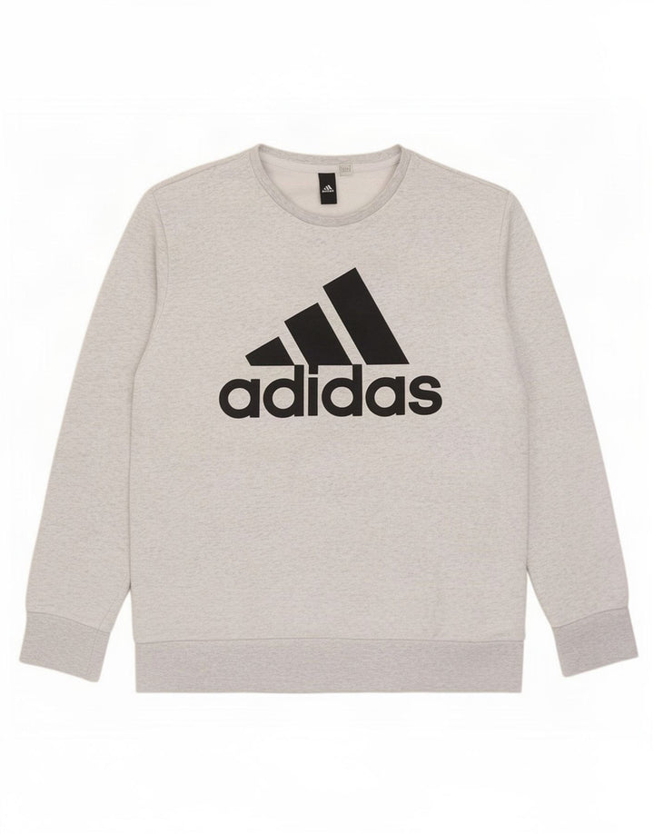 Adidas Herren Grafik-Sweatshirt-Pullover Mittelgrau meliert