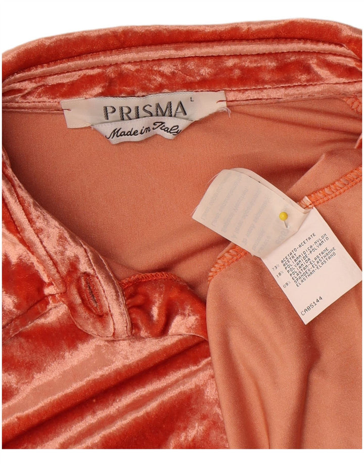 Prisma Damen Velours-Hemdbluse UK 16 Large Orange Acetat