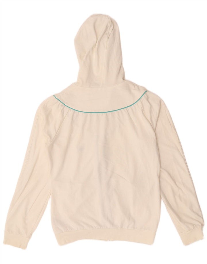 Adidas Damen Zip Hoodie Pullover IT 44 Mittelweiße Baumwolle