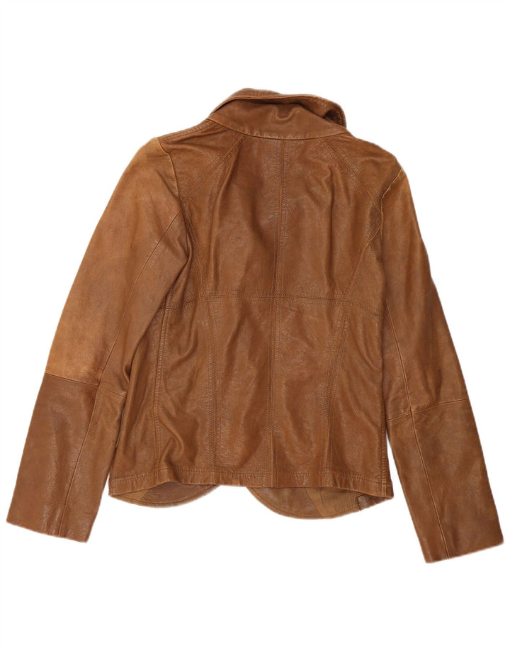 Penny Black Damen Lederjacke UK 10 Kleines braunes Leder