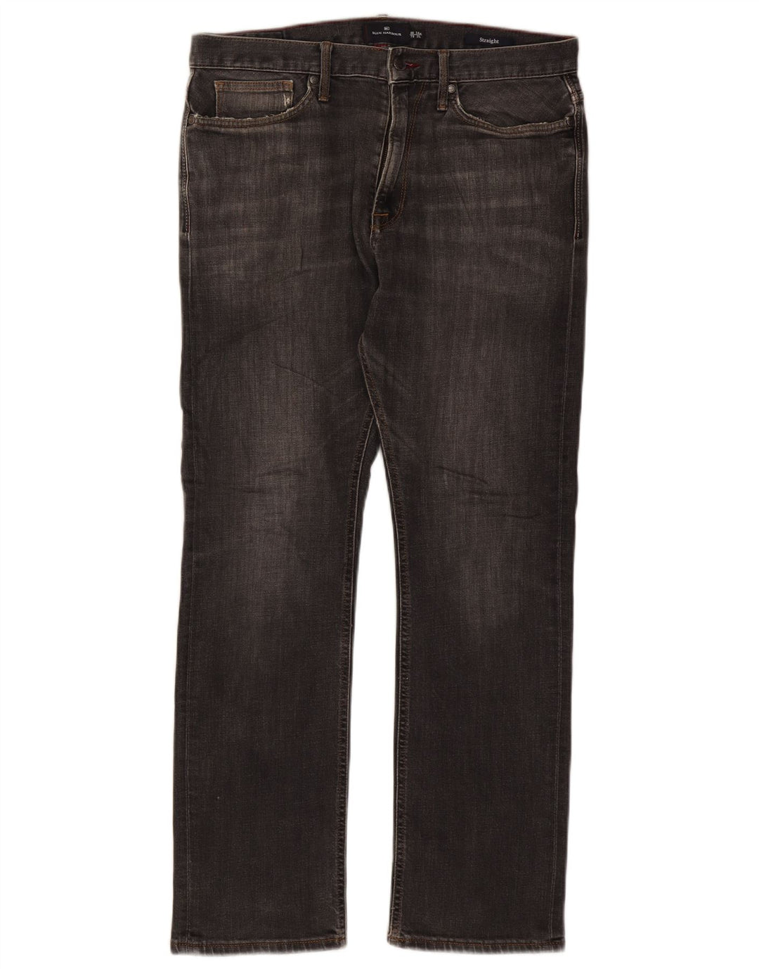 Marks & Spencer Herren Blue Harbor Straight Jeans W34 L29 Graue Baumwolle