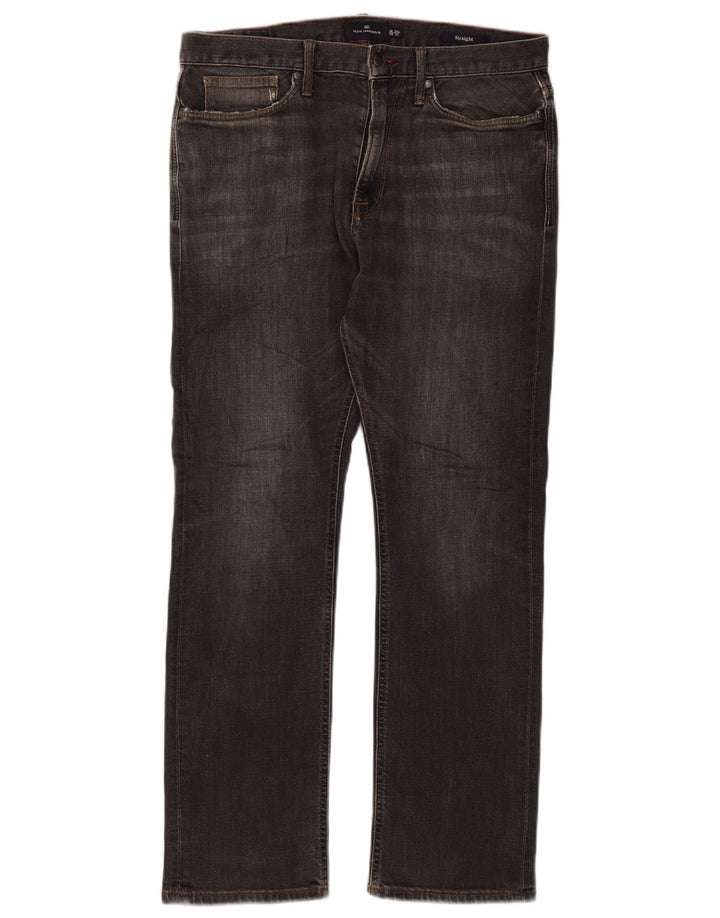 Marks & Spencer Herren Blue Harbor Straight Jeans W34 L29 Graue Baumwolle