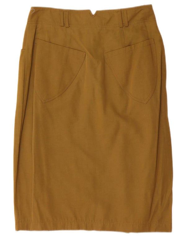 Vintage Damen Bleistiftrock EU 38 Medium W28 Khaki Polyester
