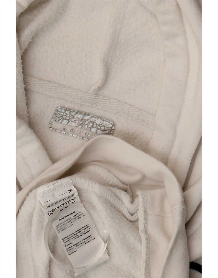 Kappa Herren-Kapuzenpullover mit Grafik, groß, aus weißer Baumwolle
