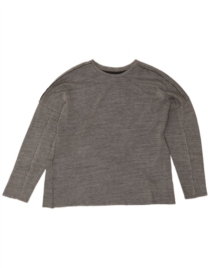 Vintage Herren Top Langarm XL Grau Acryl