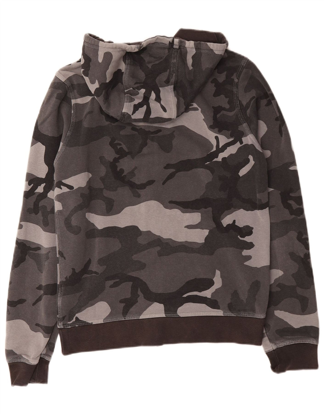 Nike Herren-Kapuzenpullover mit Reißverschluss, klein, graue Camouflage-Baumwolle