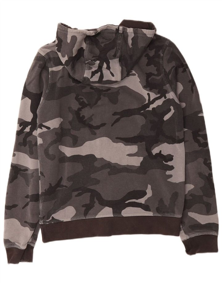 Nike Herren-Kapuzenpullover mit Reißverschluss, klein, graue Camouflage-Baumwolle