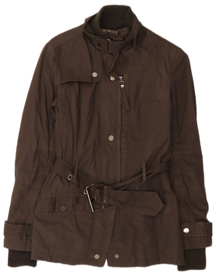 Zara Damen Utility-Jacke UK 10 Small Braune Baumwolle