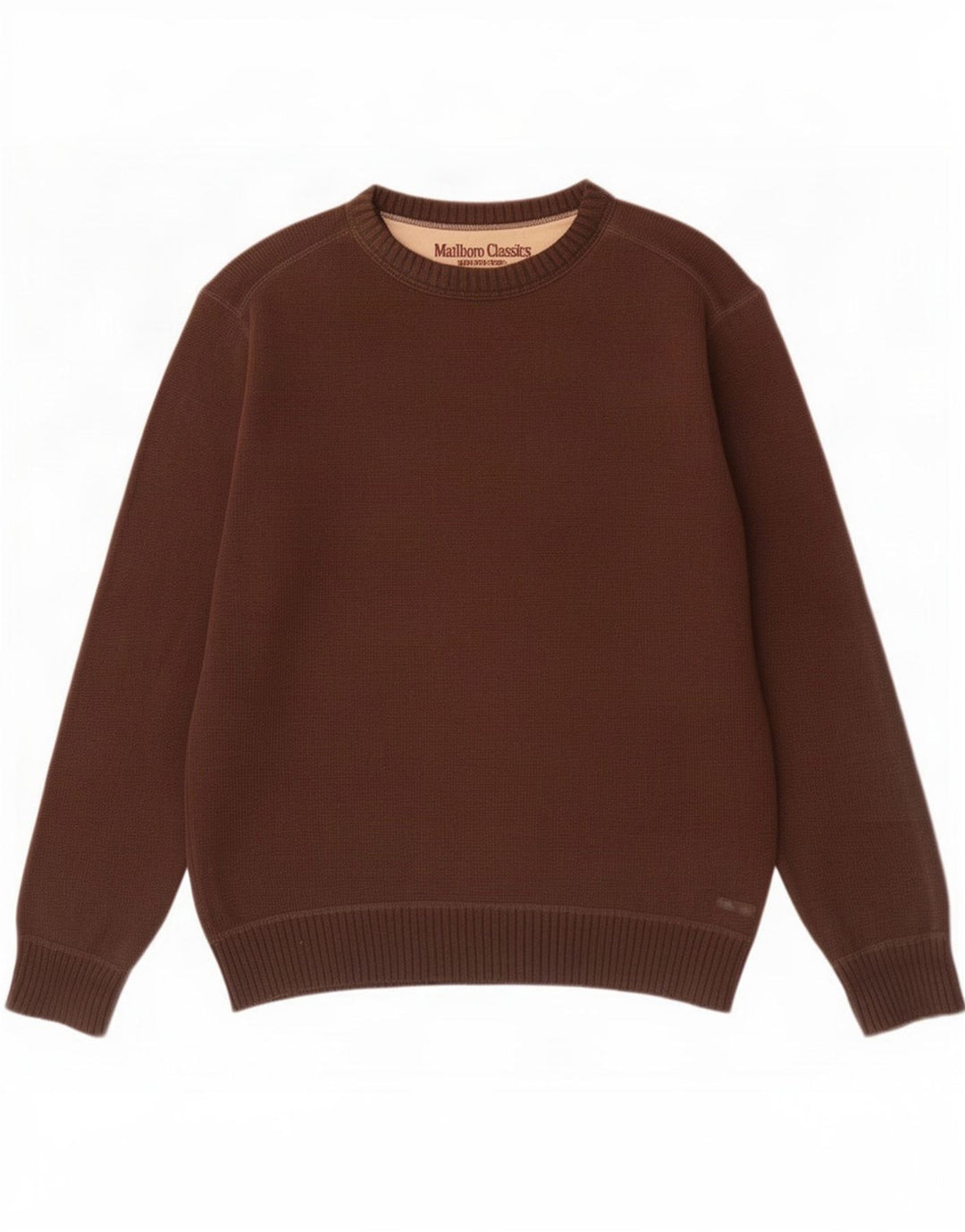 Marlboro Classics Herren-Pullover mit Rundhalsausschnitt, Größe L, Braun