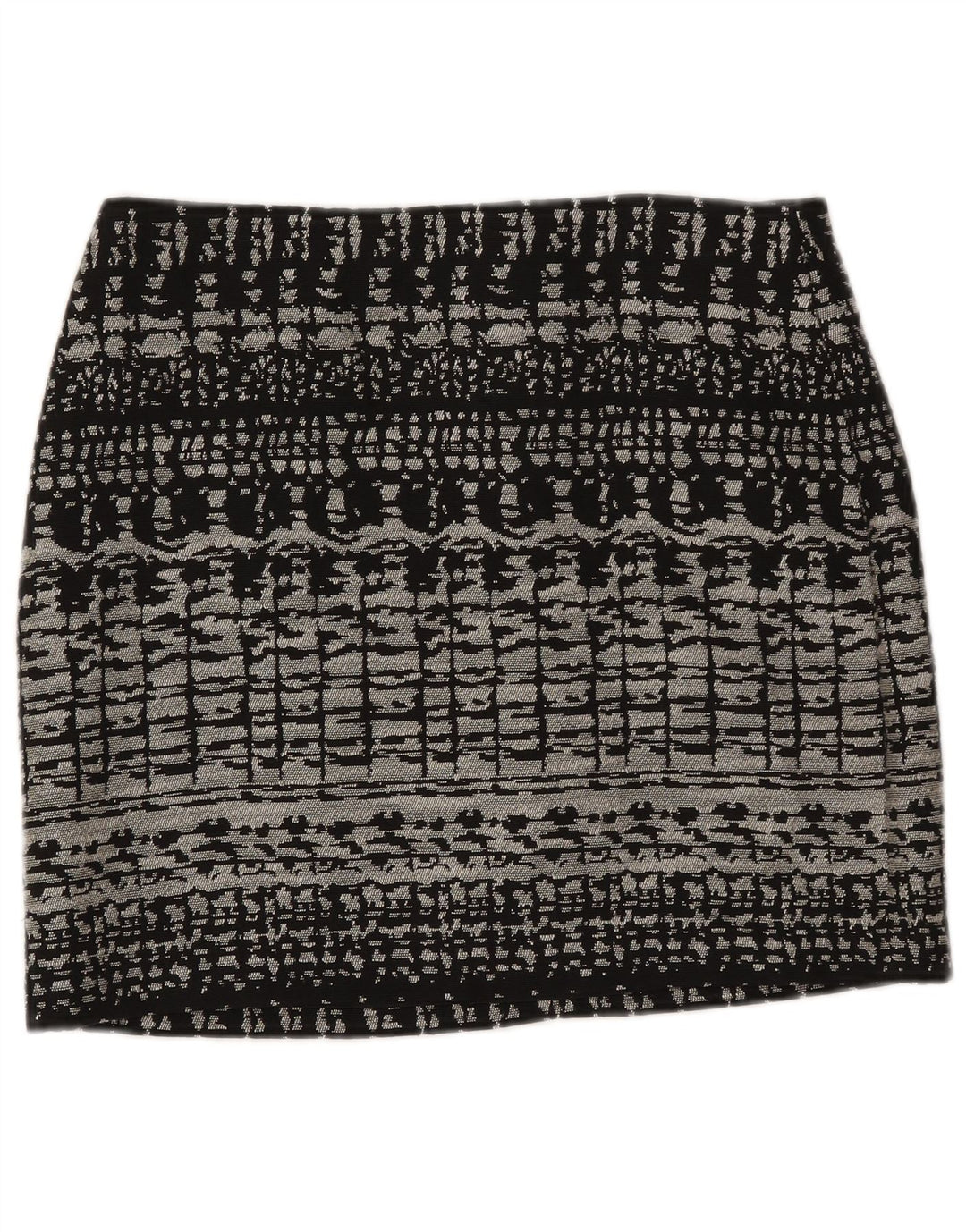 Marks & Spencer Damen Minirock UK 12 Medium W31 Schwarze geometrische Baumwolle