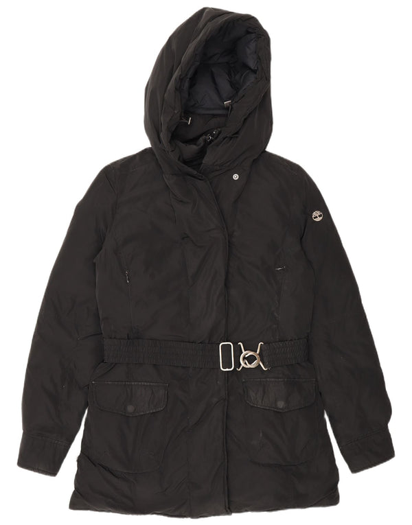 Timberland Wattierter Damenmantel mit Kapuze, UK 10, Small, Schwarz, Polyester