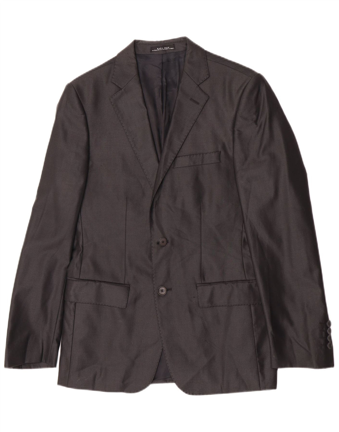 Zara Herren 2-Knopf-Blazerjacke EU 48 Mittelschwarz