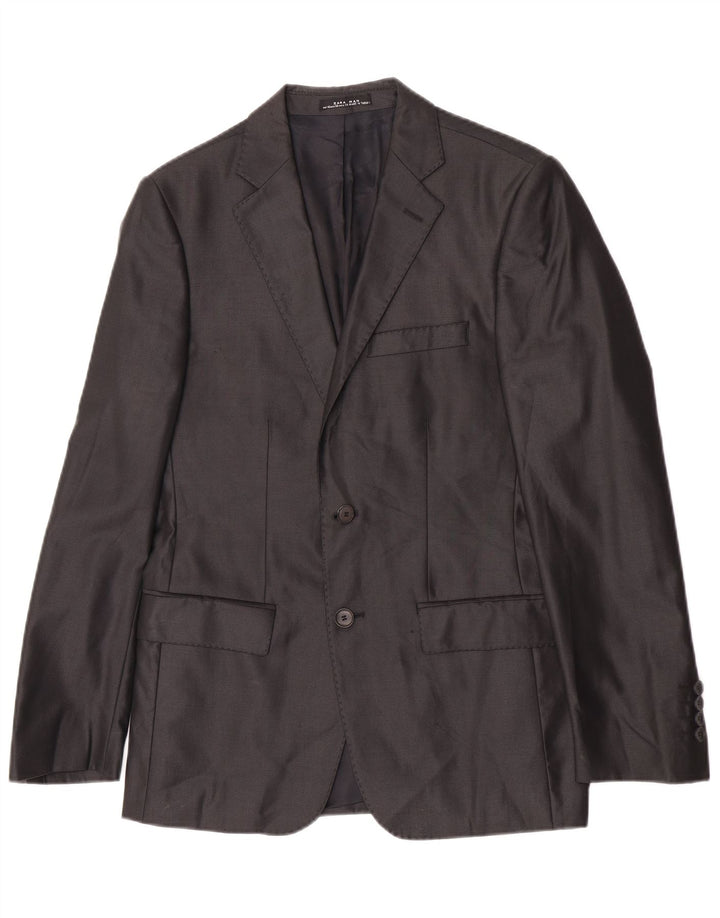 Zara Herren 2-Knopf-Blazerjacke EU 48 Mittelschwarz