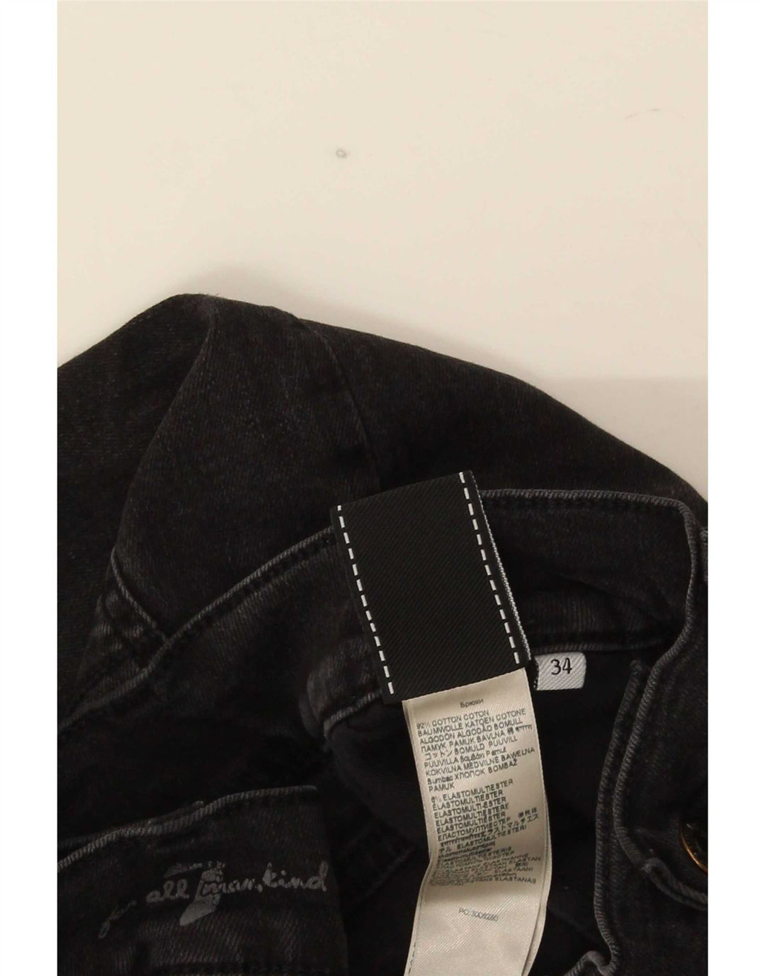 7 For All Mankind Herren Slim Jeans W34 L32 Schwarze Baumwolle