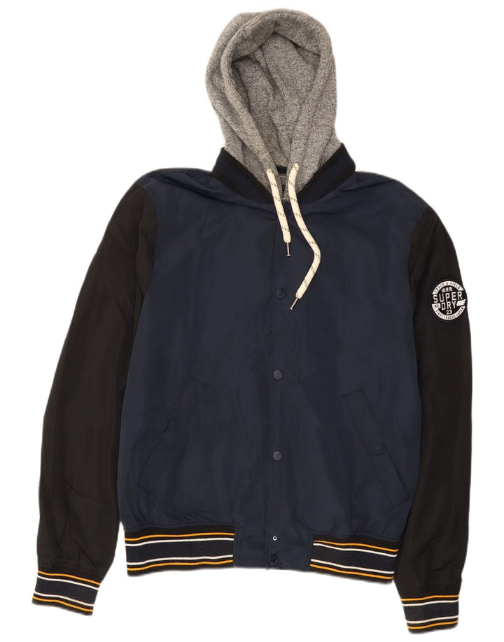 Superdry Herren Graphic Varsity Jacke UK 40 Large Marineblau Farbblock