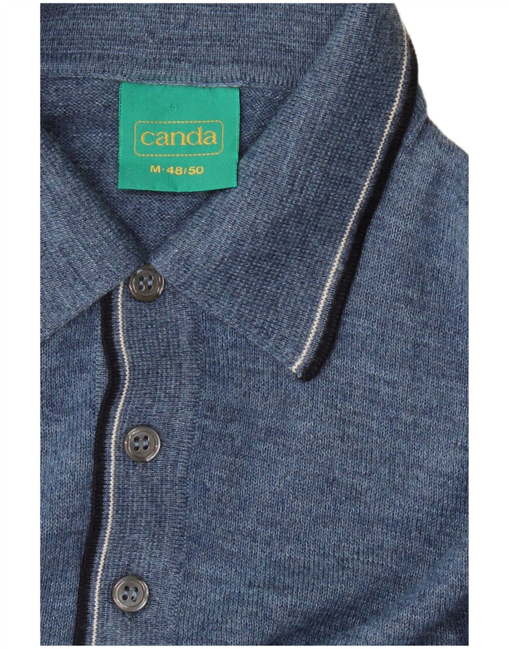 Canda Herren-Pullover mit Rollkragen, Größe 48/50, mittelblaue Schurwolle