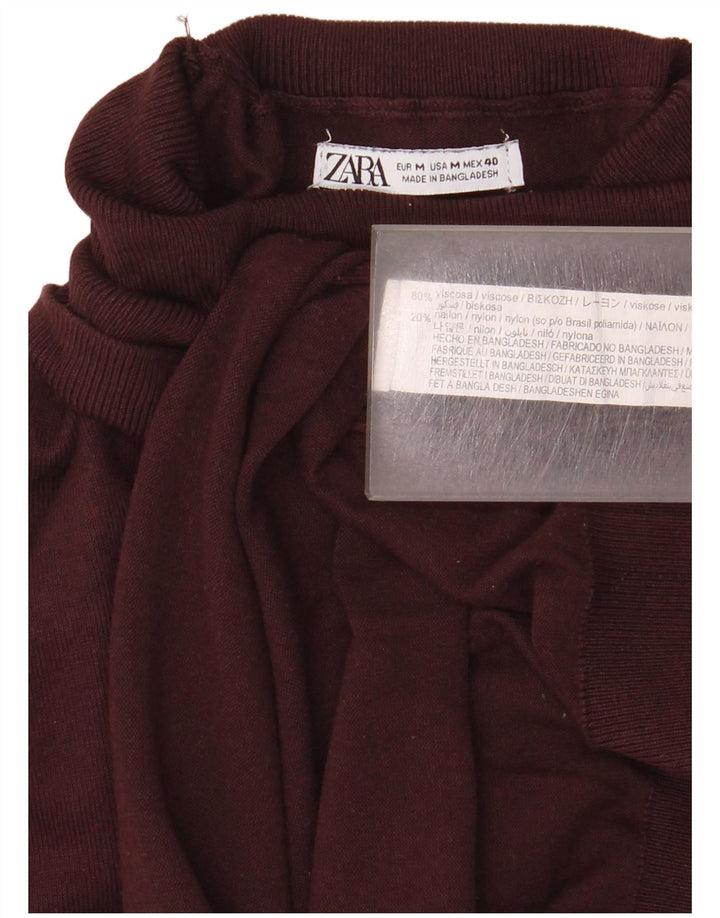 Rollkragenpullover für Herren von Zara, mittlere bordeauxrote Viskose