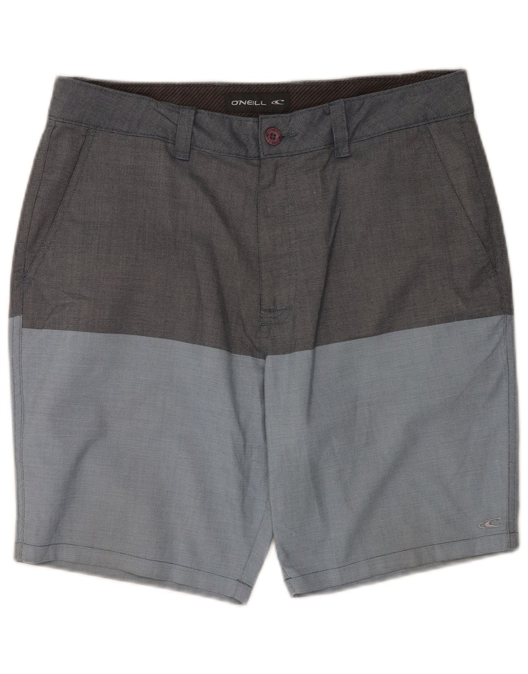 O'Neill Herren Chinoshorts W33 Mittelgraue Colourblock-Baumwolle