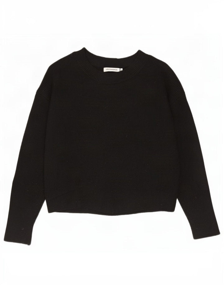 Zara Damen-Pullover, übergroß, U-Boot-Ausschnitt, Gr. 10, Größe S, Schwarz